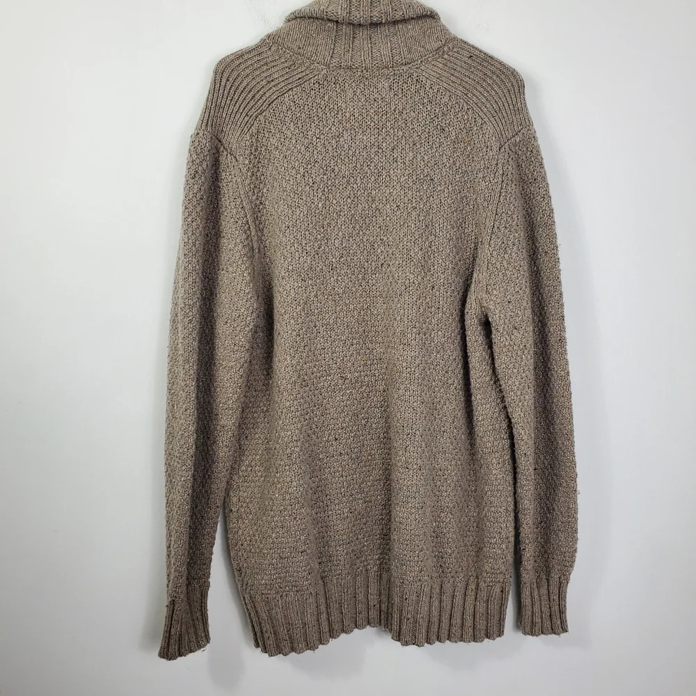 Royal Robbins Beige Shawl Collar Sweater Mens Size L Merino Wool Blend Classic - Picture 4 of 6